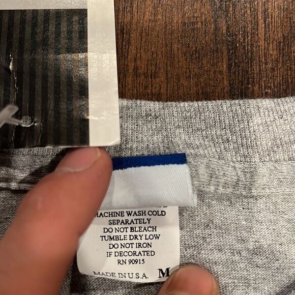 VTG 1996 Reebok Athletics size M big logo on back tee New with tags heather grey - Picture 8 of 10